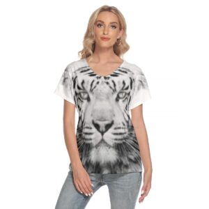 All-Over Print Women's Loose V-neck Short Sleeve T-shirt