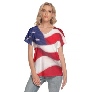 All-Over Print Women's Loose V-neck Short Sleeve T-shirt
